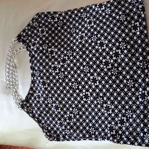 Faded Rose Floral Graphic Print Chain Strap Tank Top